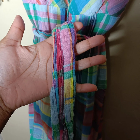 Ralph Lauren off shoulder,multi color plaid dress with pockets a size 6 - Picture 3 of 7